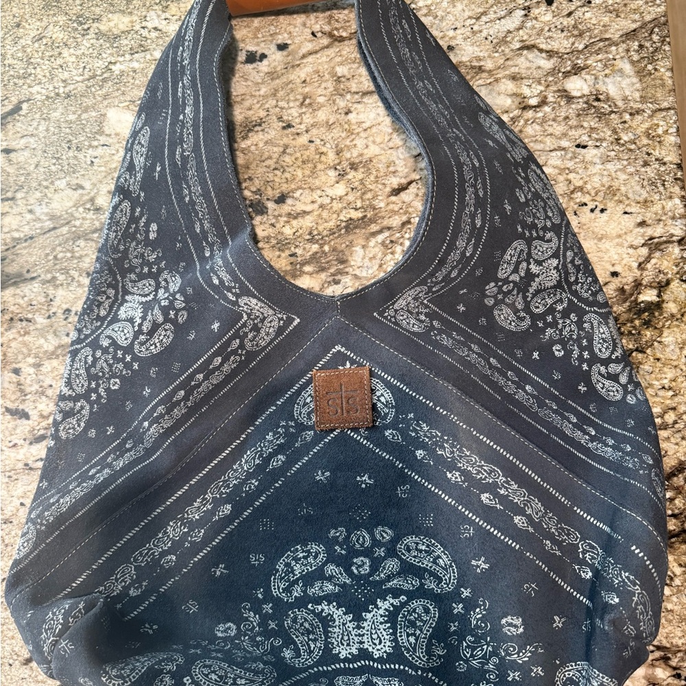 STS Ranchwear Denim Blue Bandana Hobo Bag - Picture 2 of 3